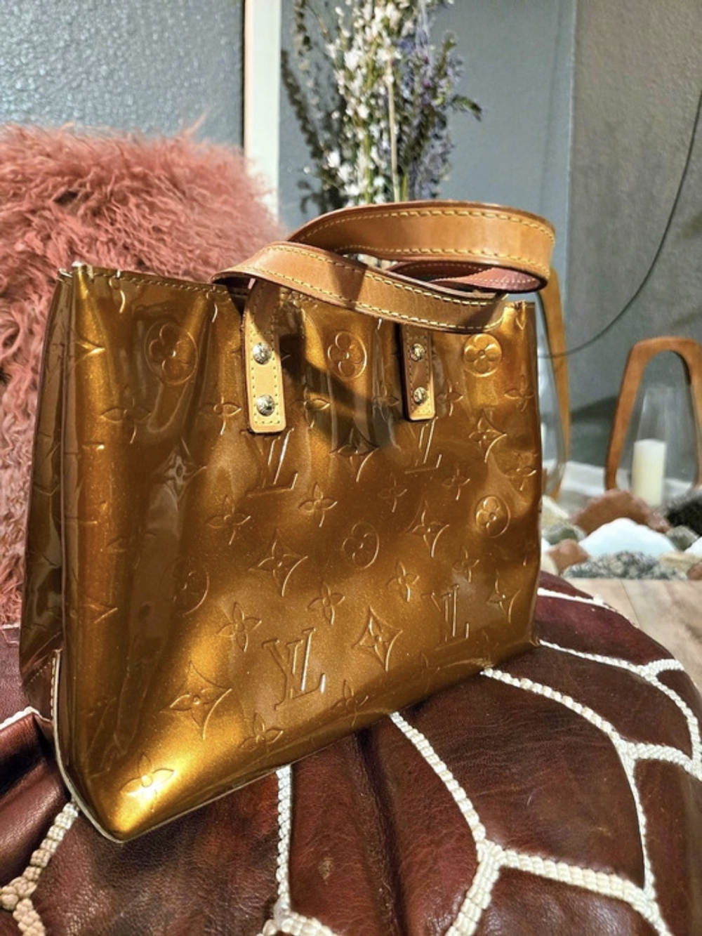 Louis Vuitton Monogram Vernis Reade PM Tote in Brown Excellent Condition